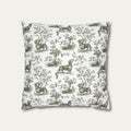 Dachshund Shorthaired Sage Green French Toile Pillow