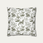 Dachshund Shorthaired Sage Green French Toile Pillow