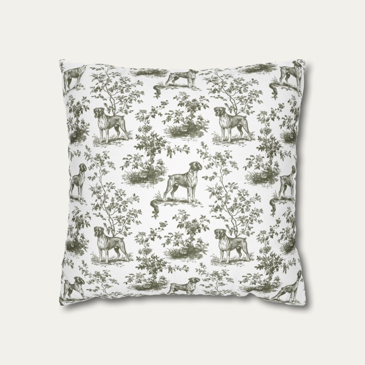 Boxer Sage Green French Toile Pillow
