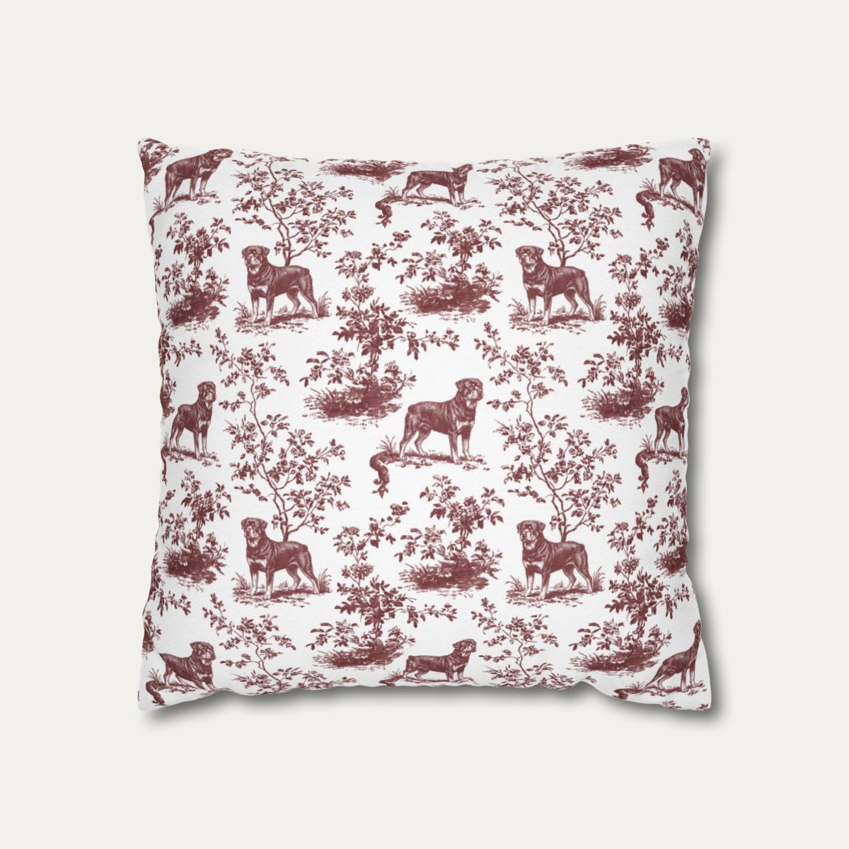 Rottweiler Burgundy French Toile Pillow