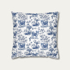 Chihuahua Longhaired Blue French Toile Pillow