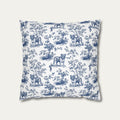 English Bulldog Blue French Toile Pillow