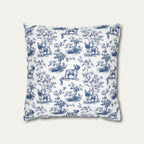 French Bulldog Blue French Toile Pillow