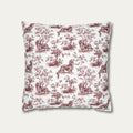 Dachshund Longhaired Burgundy French Toile Pillow