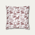 Dachshund Longhaired Burgundy French Toile Pillow