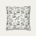 French Bulldog Sage Green French Toile Pillow