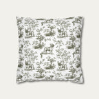 French Bulldog Sage Green French Toile Pillow