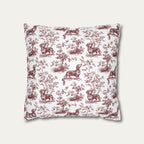 Dachshund Shorthaired Burgundy French Toile Pillow