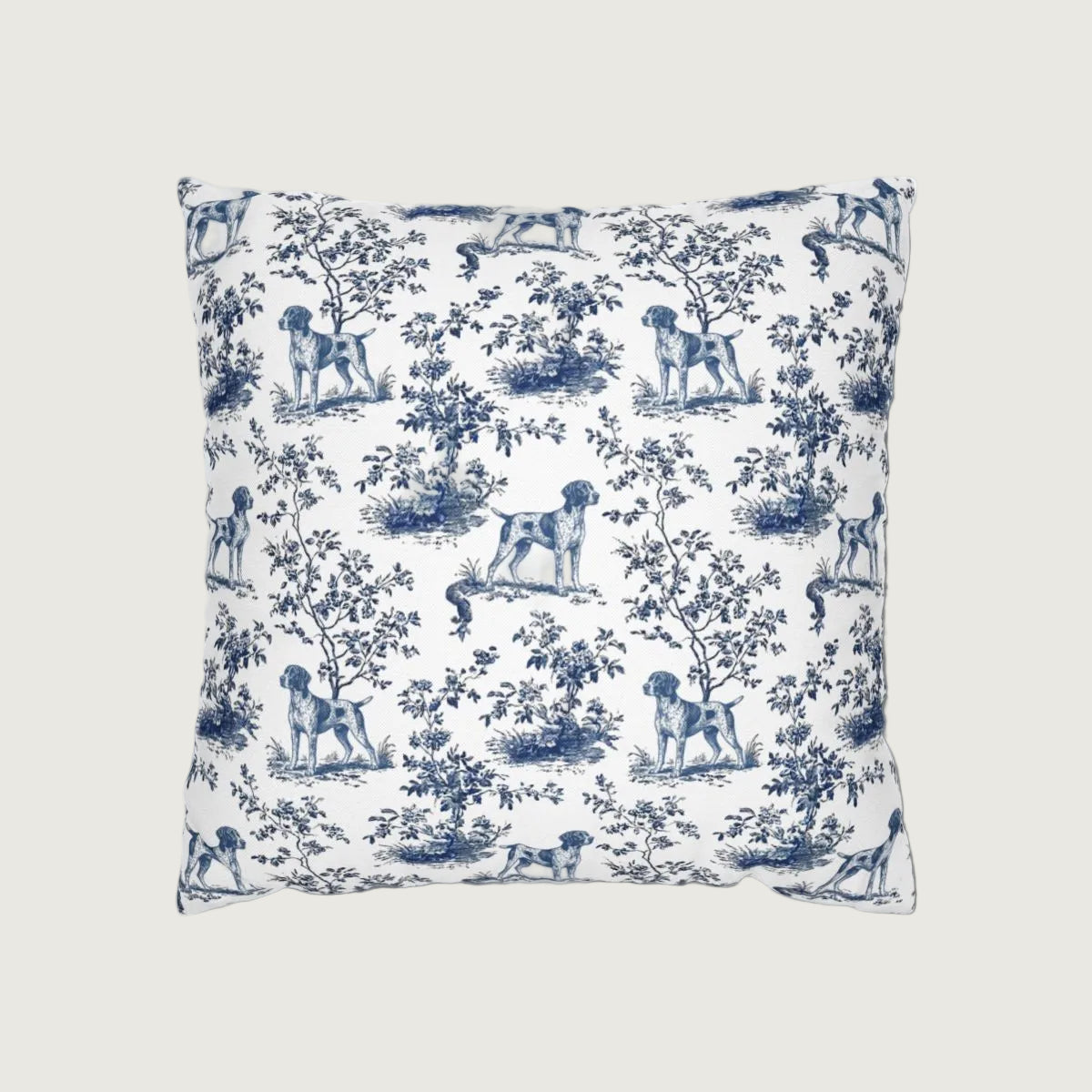 German Shorthaired Pointer Blue French Toile Pillow