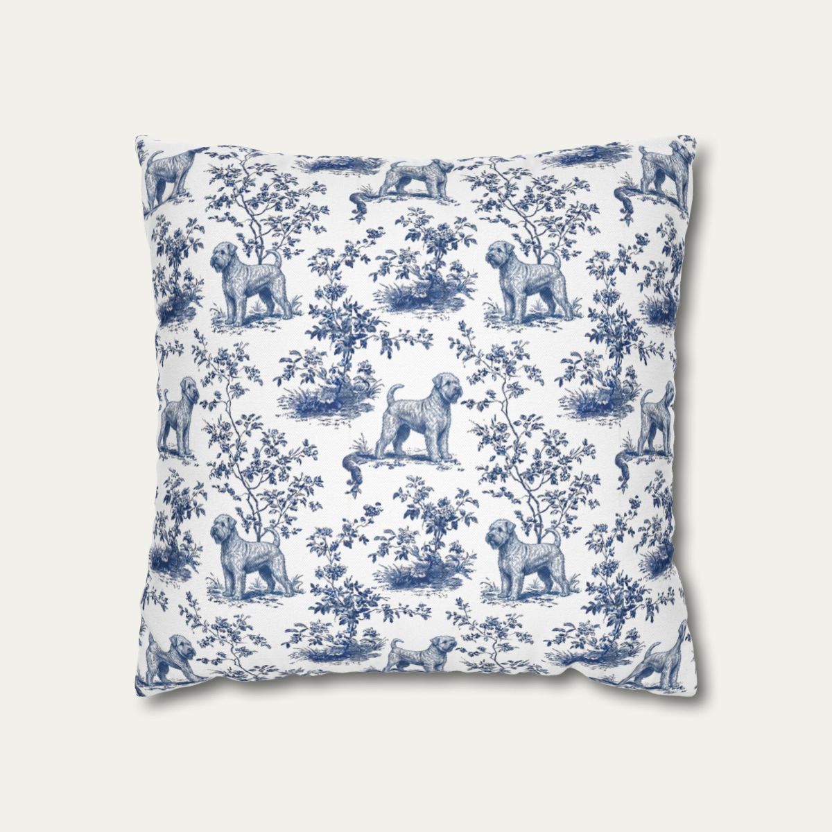 Wheaten Terrier Blue French Toile Pillow