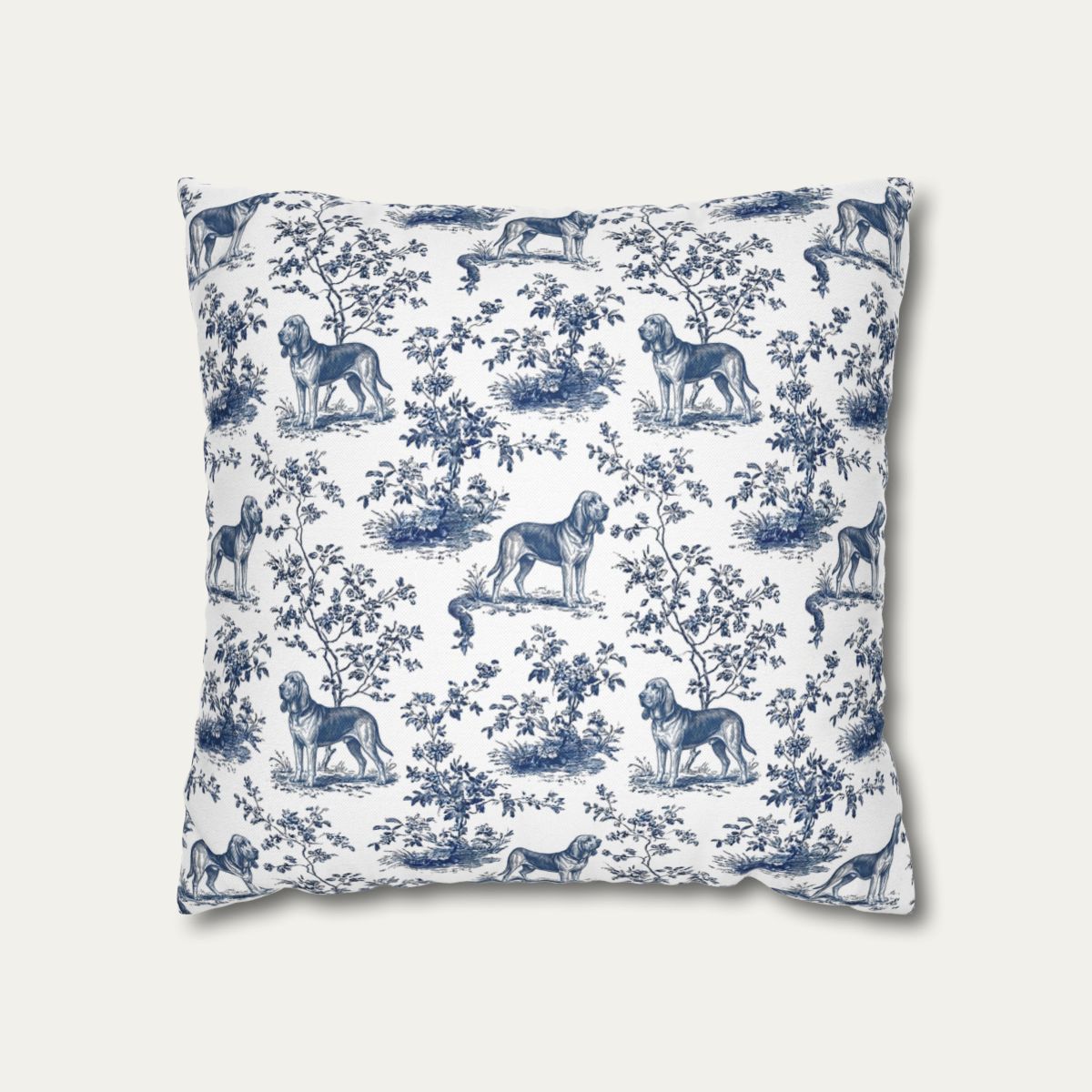 Bloodhound Blue French Toile Pillow