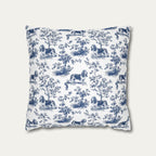 Basset Hound Blue French Toile Pillow