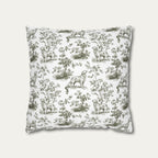 Golden Retriever Sage Green French Toile Pillow