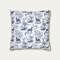 Doberman Blue French Toile Pillow
