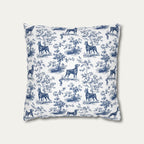 Doberman Blue French Toile Pillow