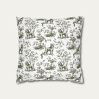 Poodle Sage Green French Toile Pillow
