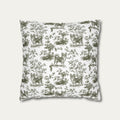 Chihuahua Longhaired Sage Green French Toile Pillow