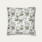 Chihuahua Longhaired Sage Green French Toile Pillow