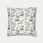 Bichon Frise Sage Green French Toile Pillow