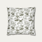 Beagle Sage Green French Toile Pillow