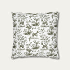 Basenji Sage Green French Toile Pillow